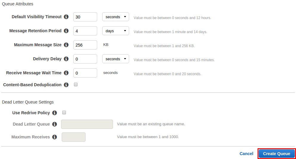 SQS Receive Message Wait Time